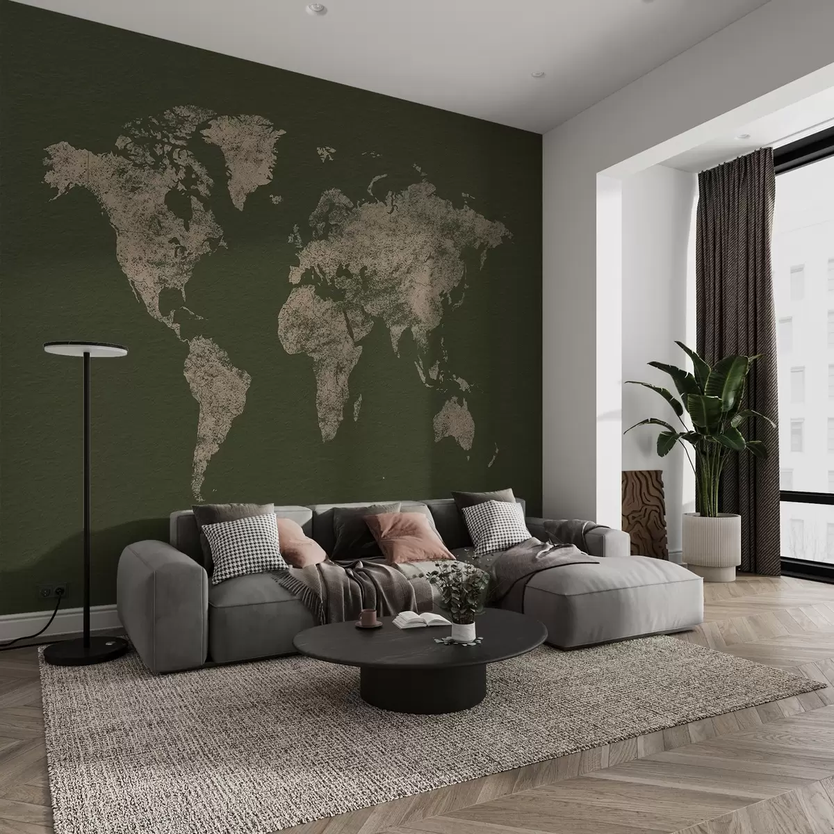 Fototapet Texturkarta över världen w03312v4