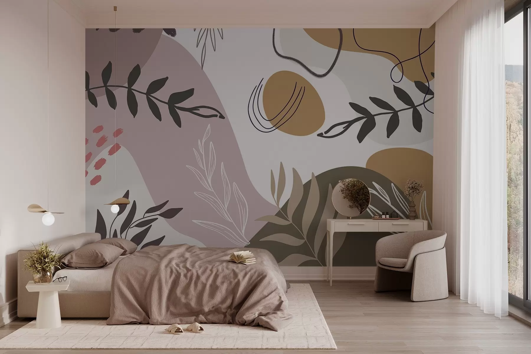 Fototapet Abstrakta växtmotiv w03262