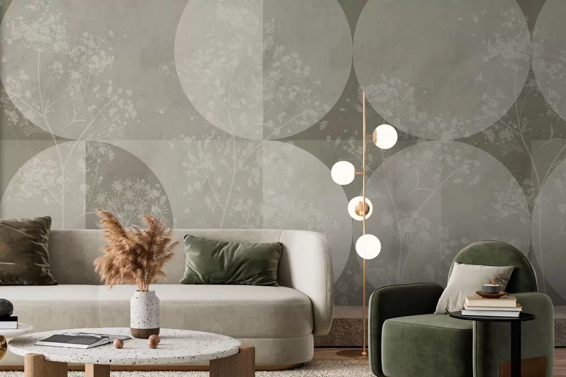 Fototapet Geometry Plants and Splashes Trend w03401