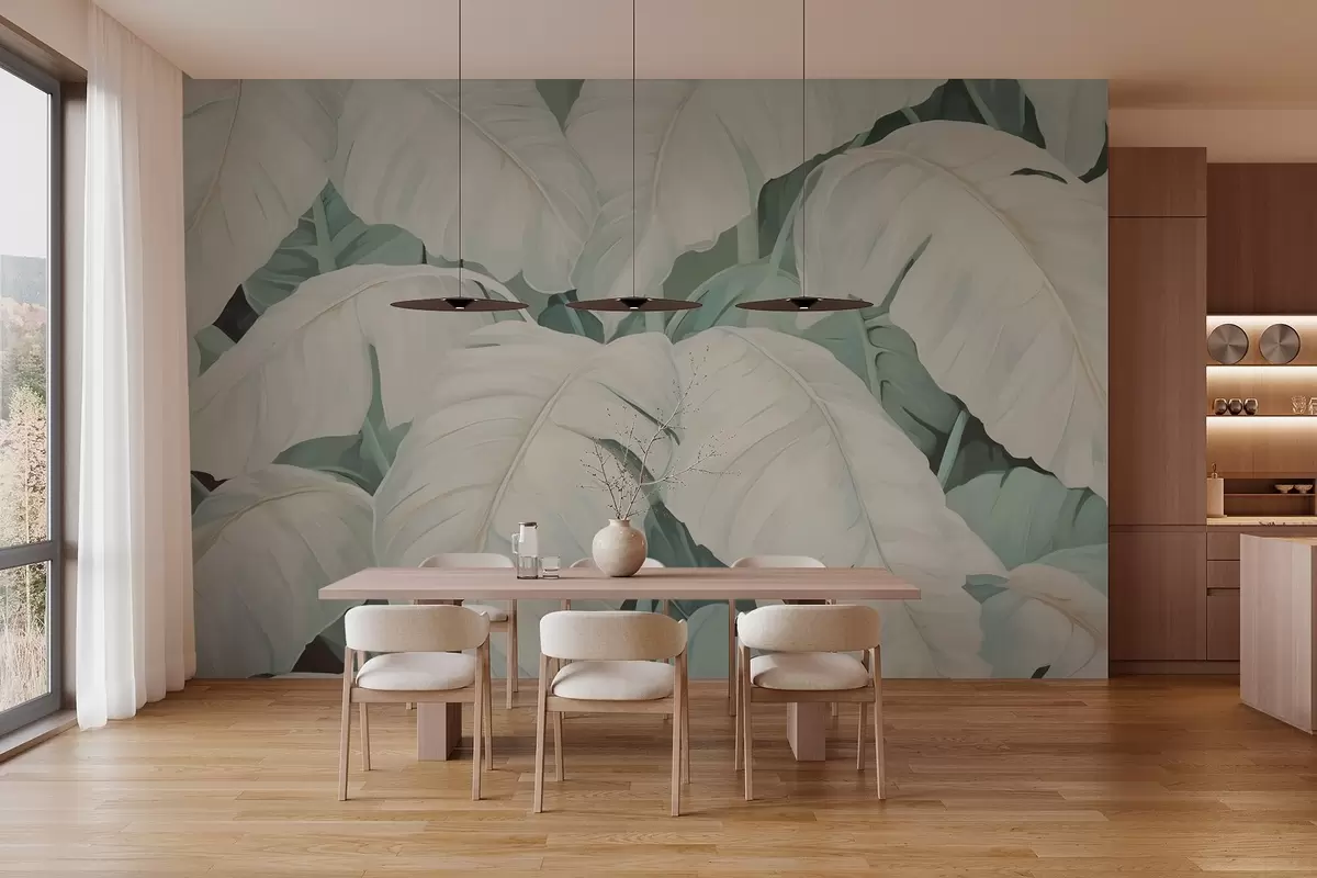 Fototapet Blad imitation målning w03416