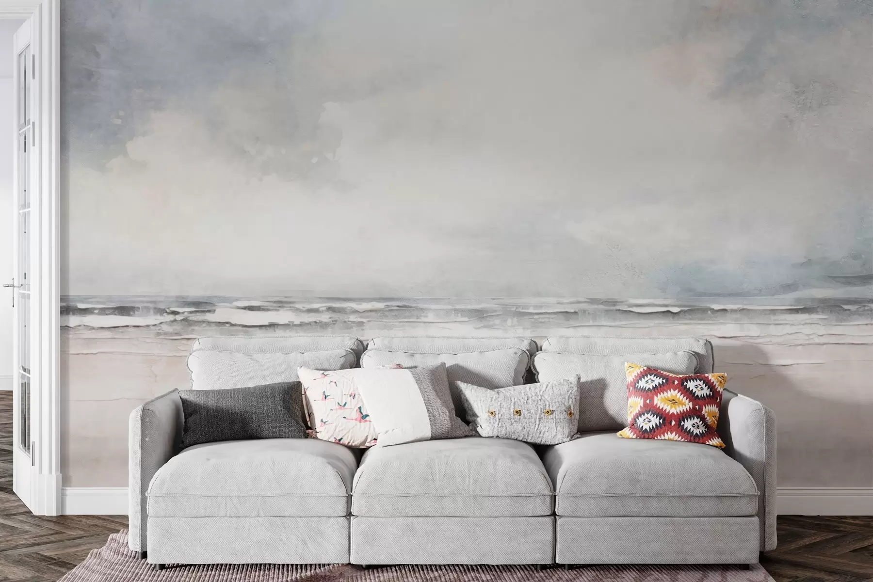 Fototapet Abstrakt horisont av himmel och havsmöte w03441