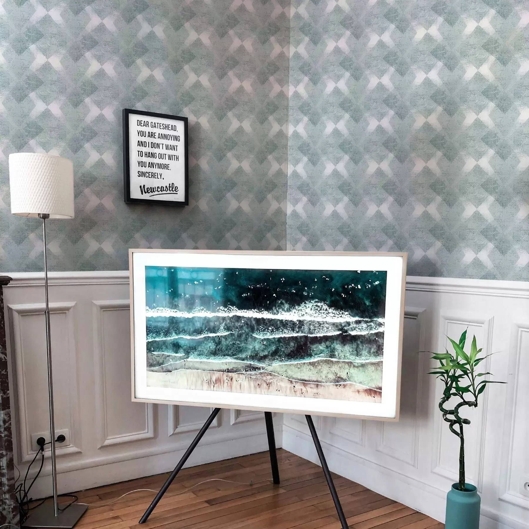 Fototapet Rhombusar i blå färger a00007