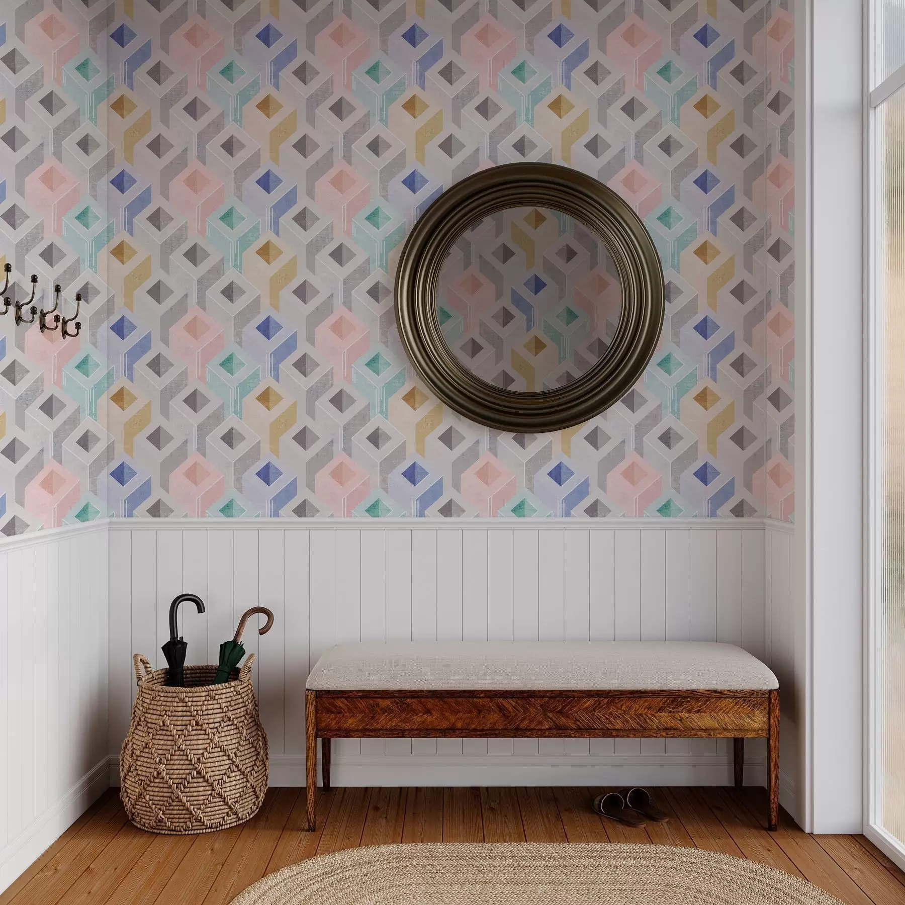 Fototapet Flerfärgade parallelepipeder a00008