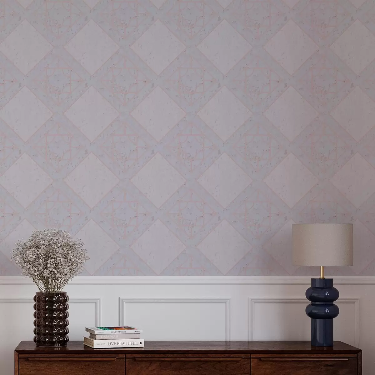 Bakgrund Rhombusar omgivna av rosa konturer a00010v2