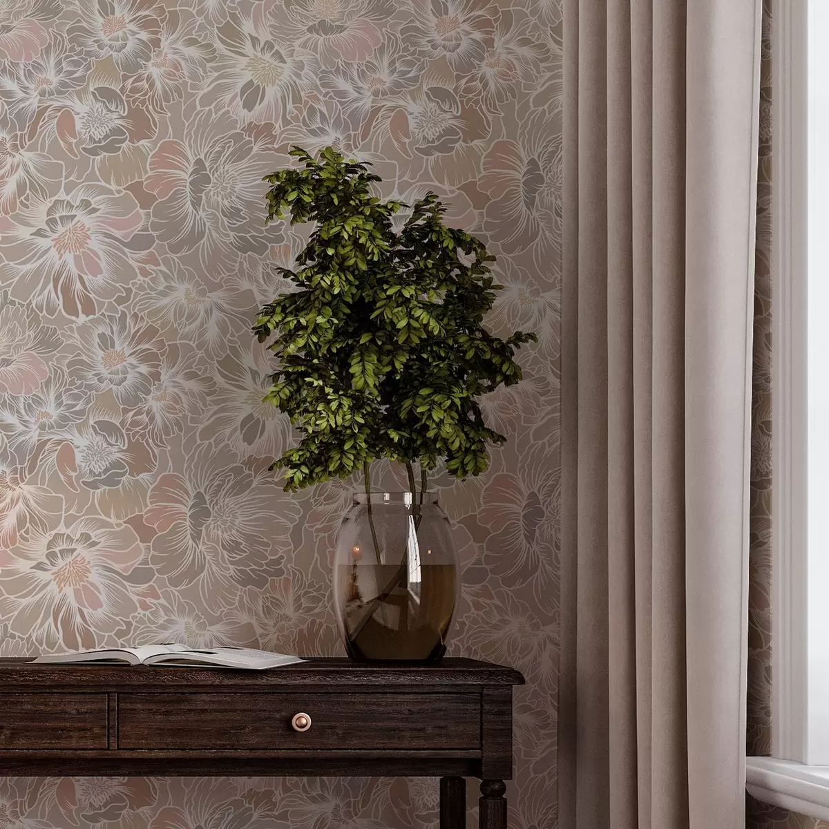 Bakgrund Stora blommor med färgglada kronblad i pastellfärger a00020