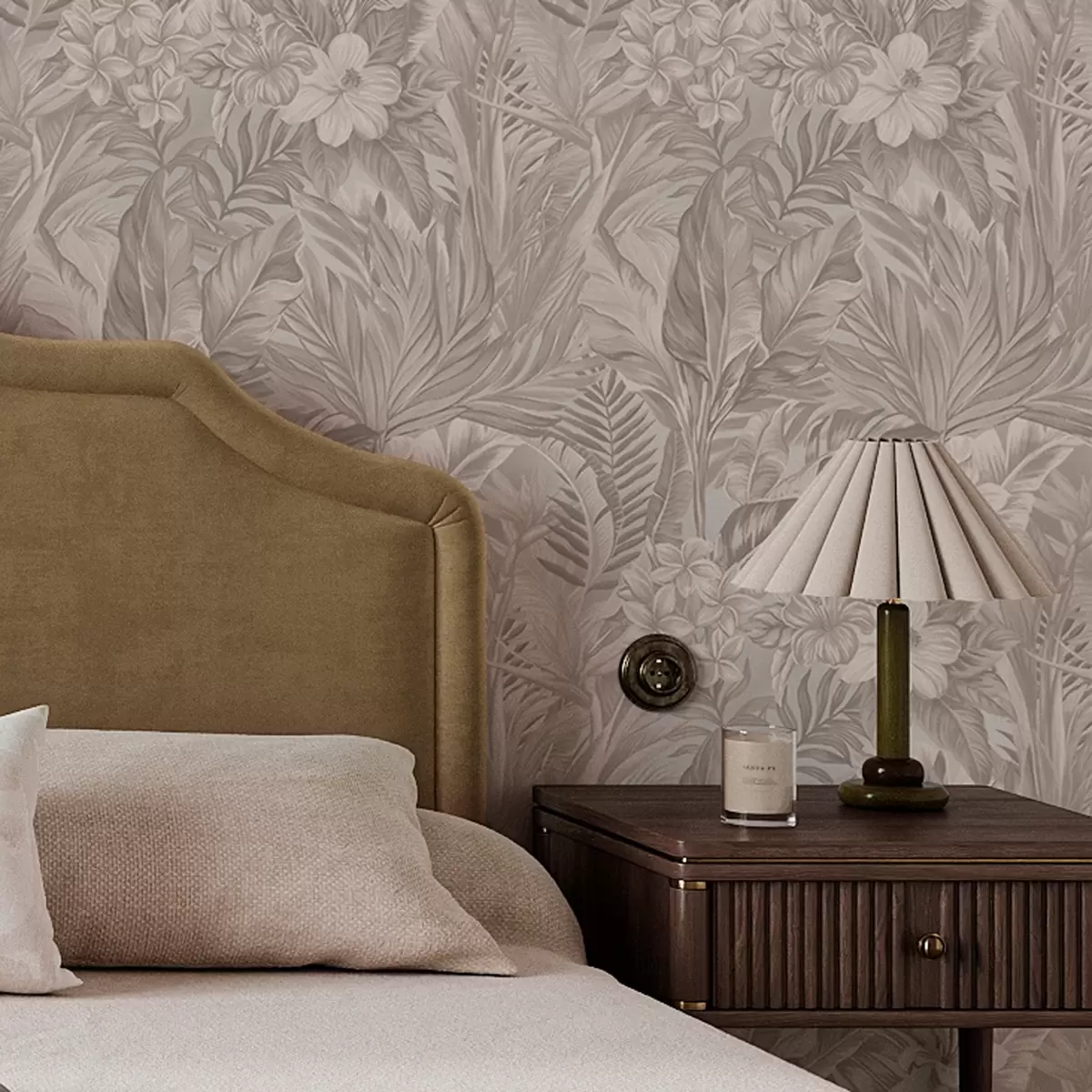 Bakgrund Tropiska blommor och blad i pastellfärger a00024