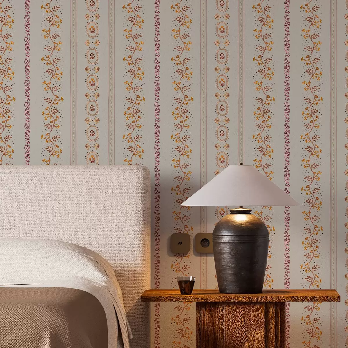 Bakgrund Delikat geometriskt ornament med blommor och växter a00031