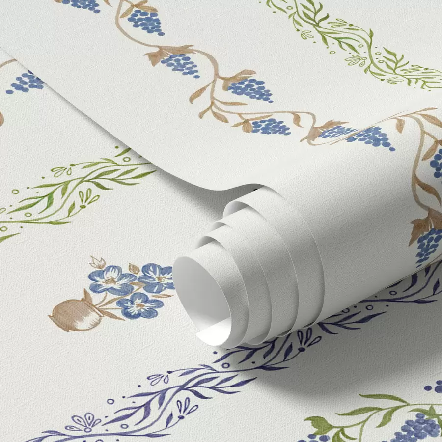 Fototapet Delikat prydnadsföremål med blad och druvor a00032