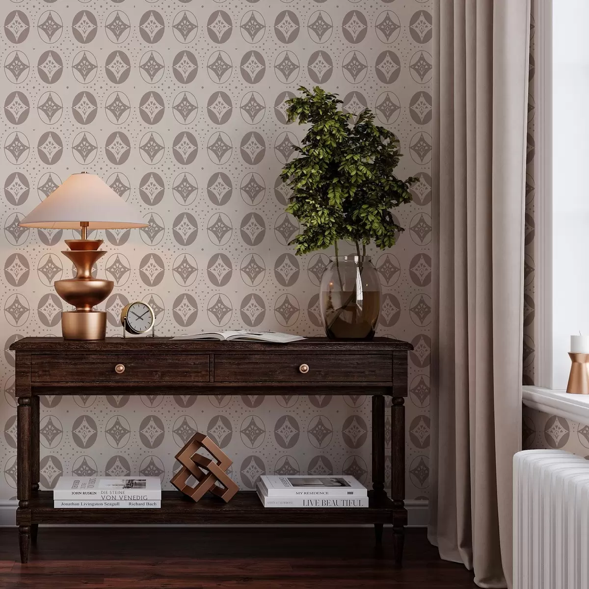 Bakgrund Delikat geometriskt ornament med romber a00035