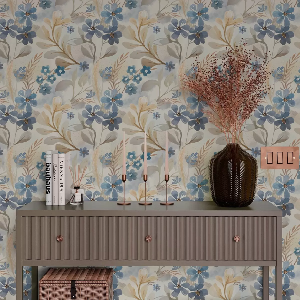 Bakgrund Delikata blommor och blad i akvarellstil a00042