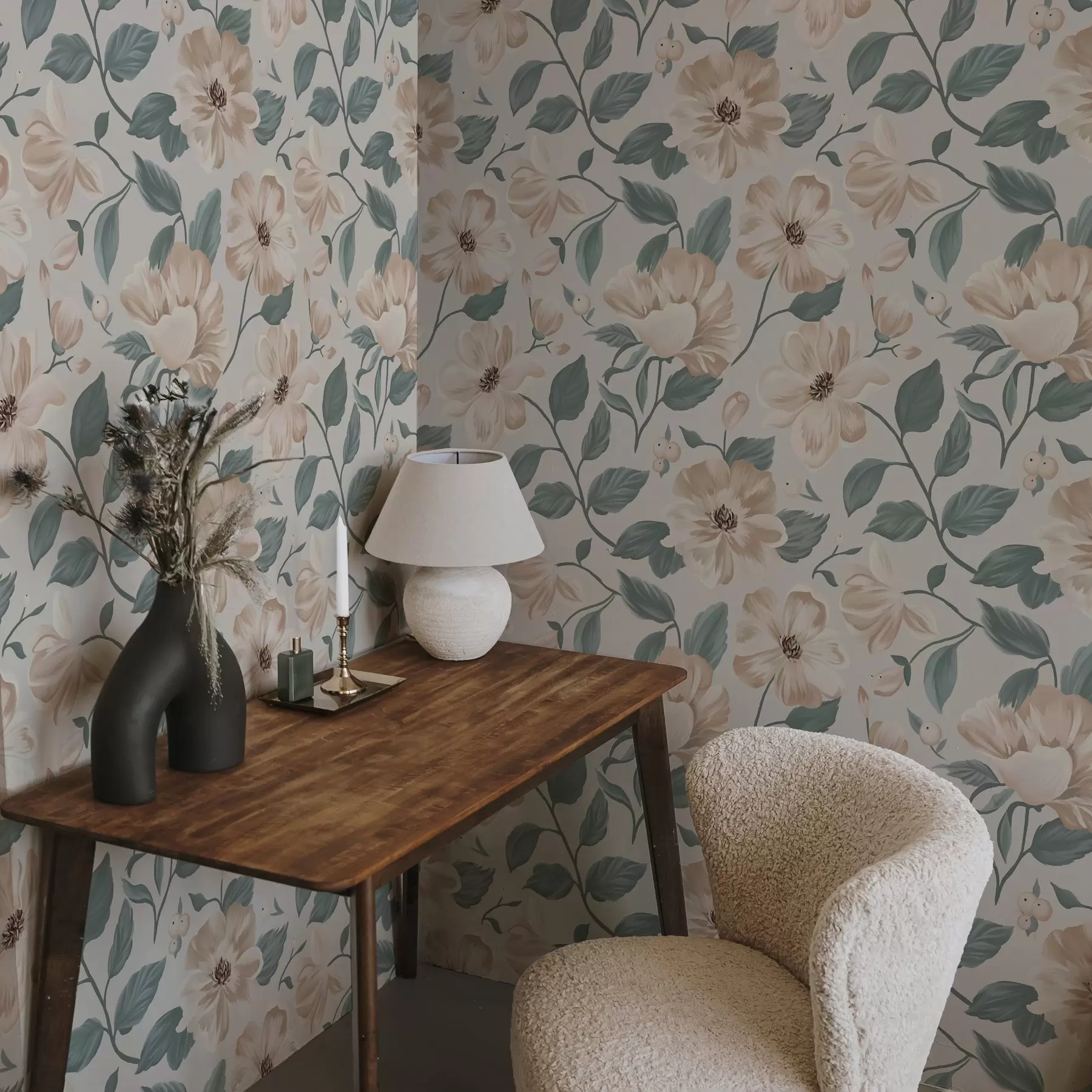 Fototapet Fint blomsterarrangemang i pastellfärger a00043