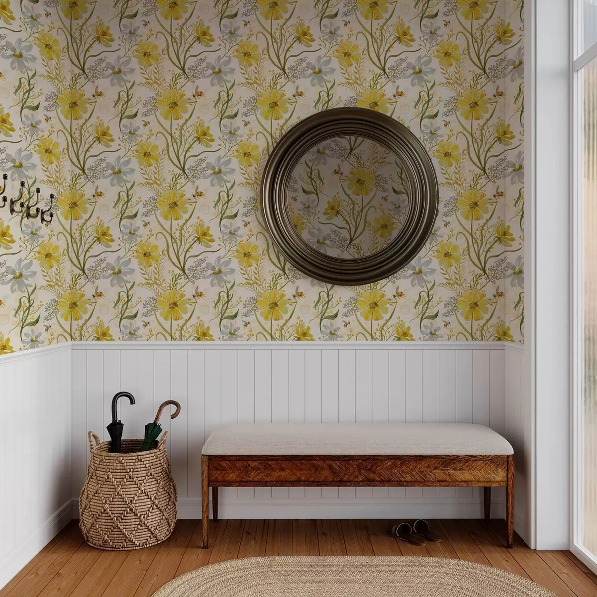 Bakgrund Ljus blomkomposition i gul färg a00045