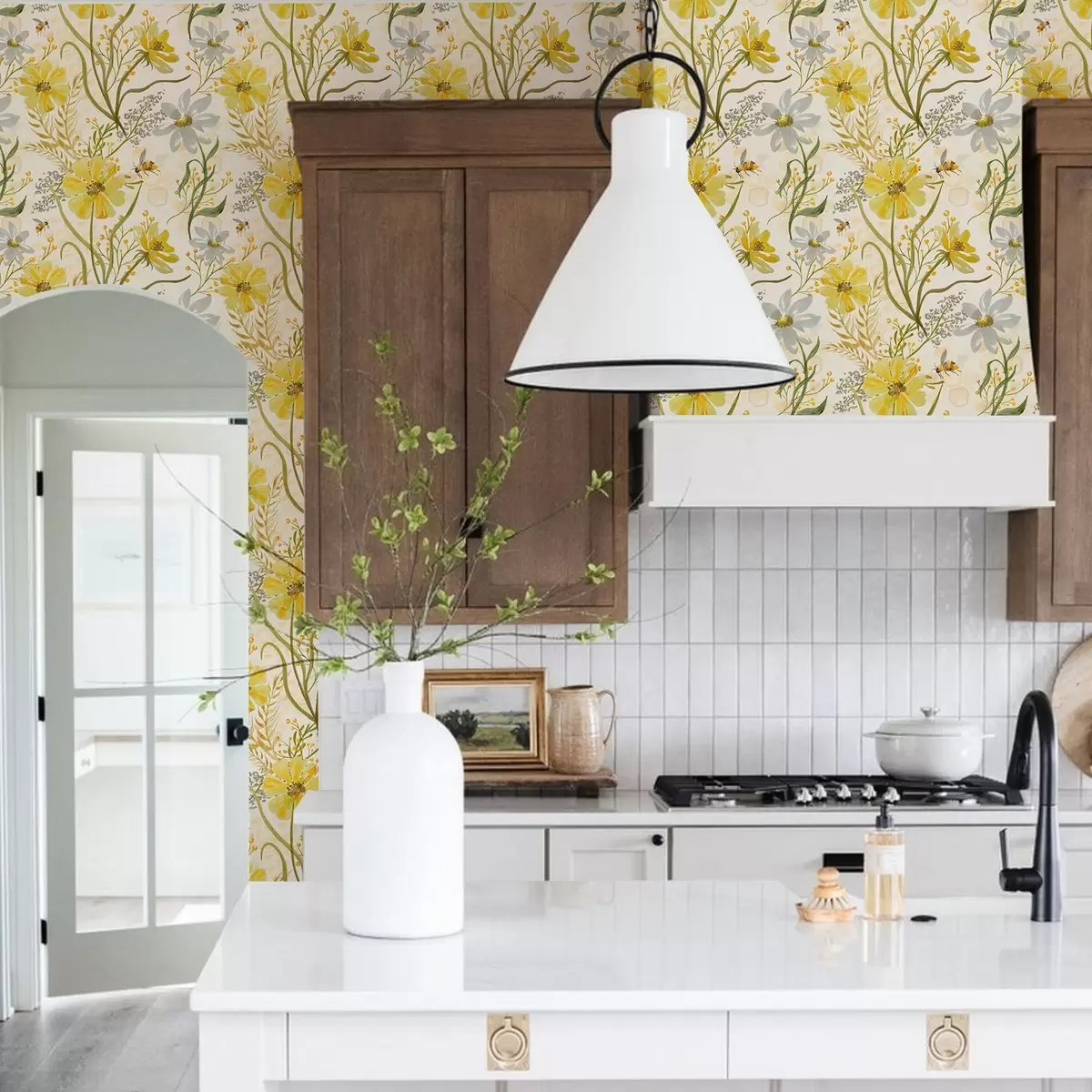 Bakgrund Ljus blomkomposition i gul färg a00045