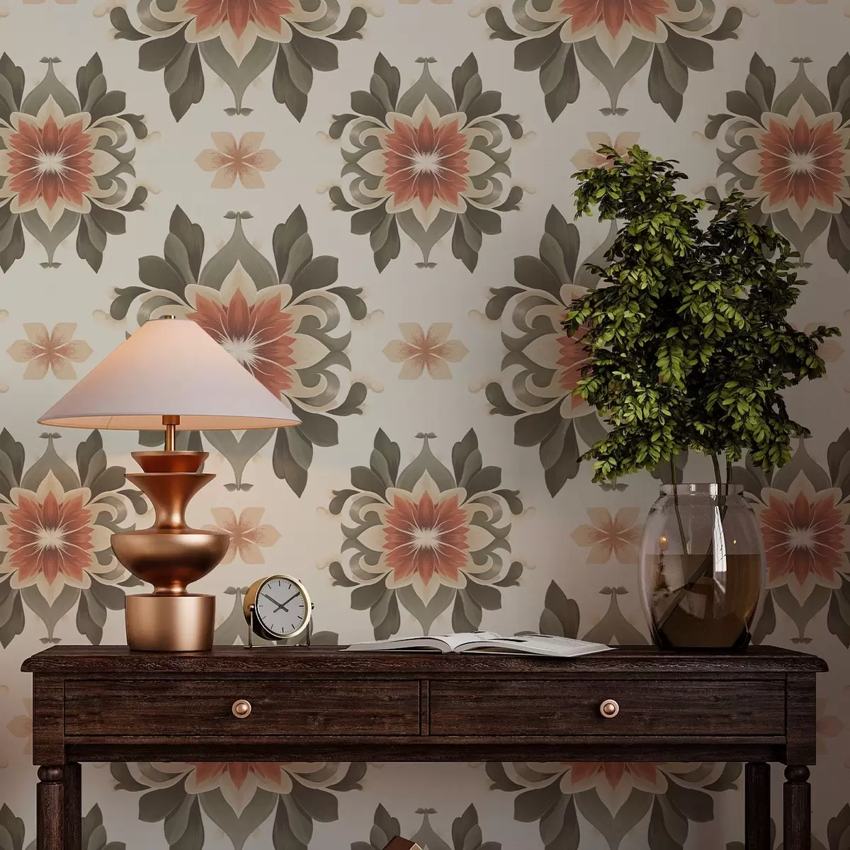 Bakgrund Abstrakt blommönster på ljus bakgrund a00069v1