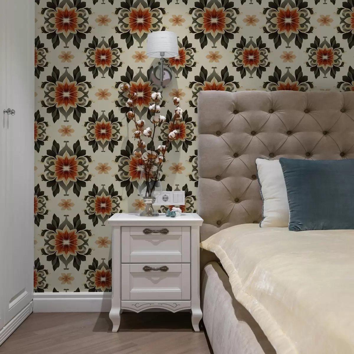 Bakgrund Abstrakt ljust blommönster på ljus bakgrund a00069v3