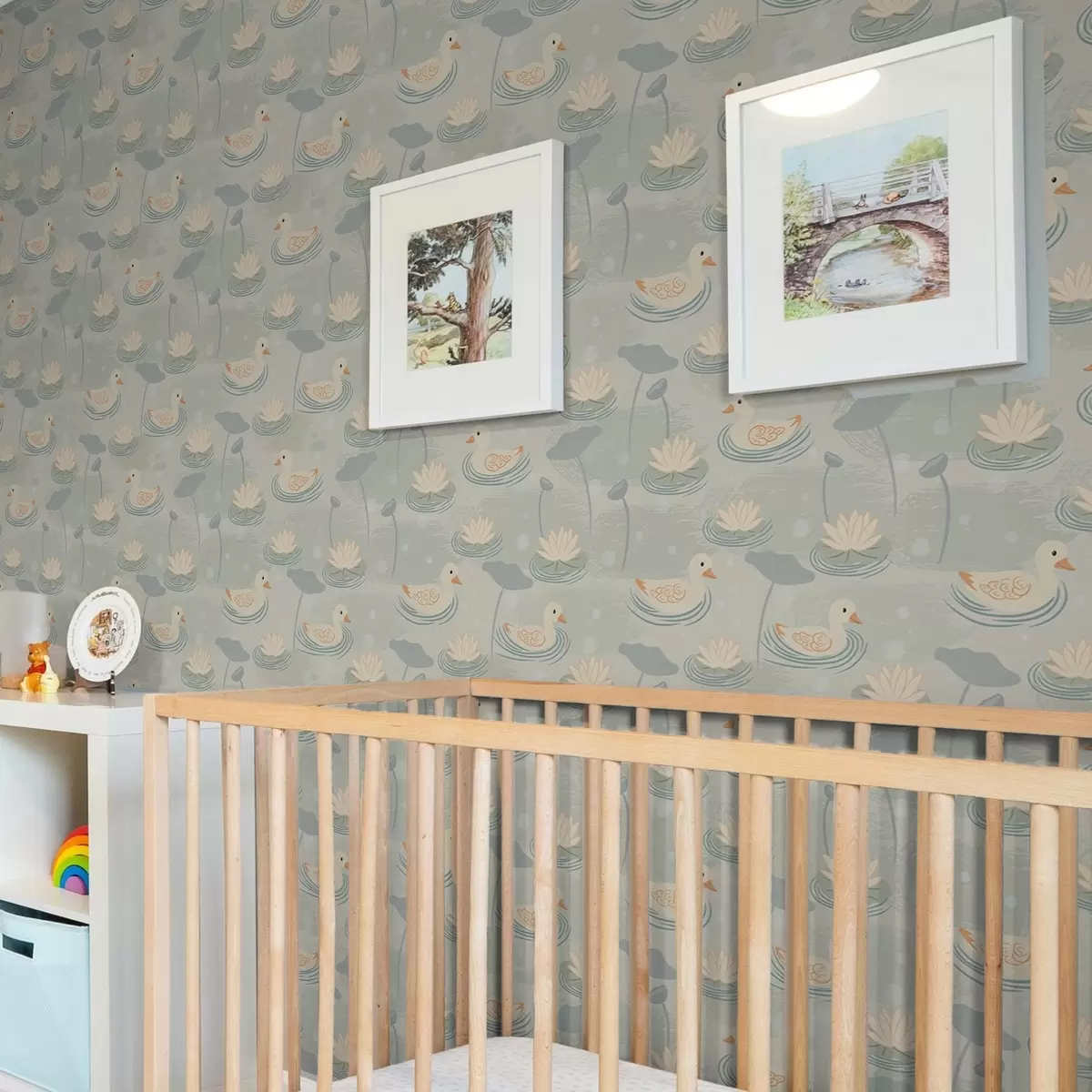 Bakgrund Ankungar i en damm med lotusblommor a00079