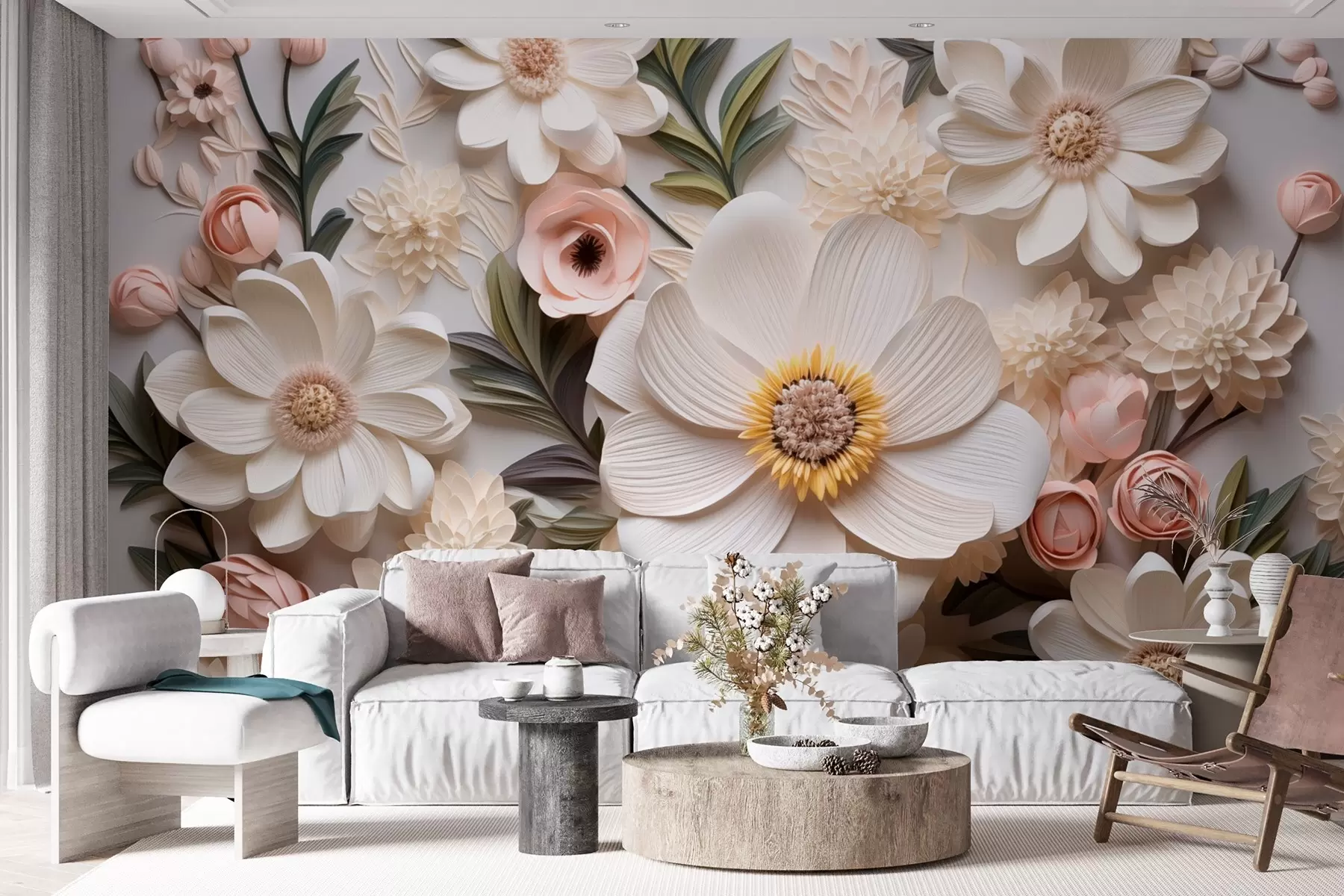 Fototapet 3D-komposition av blommor w08936