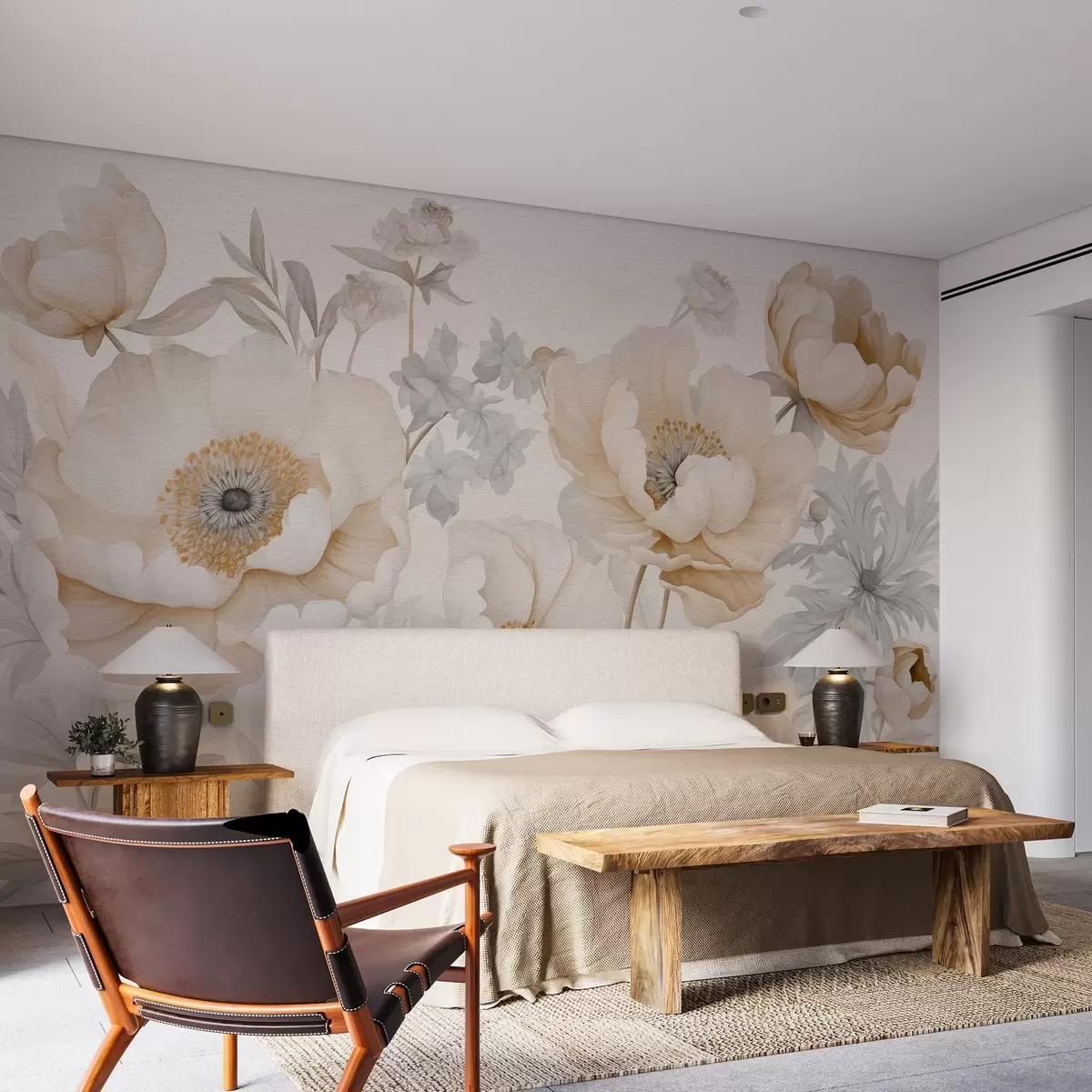 Fototapet Akvarellmålad bukett med blommor w03555v2