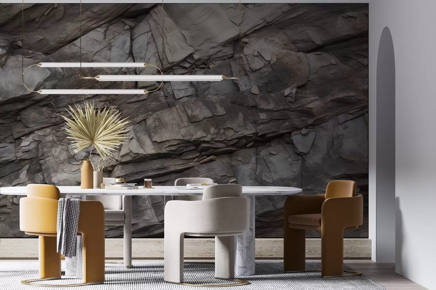 Fototapet Målad bergvägg w03554