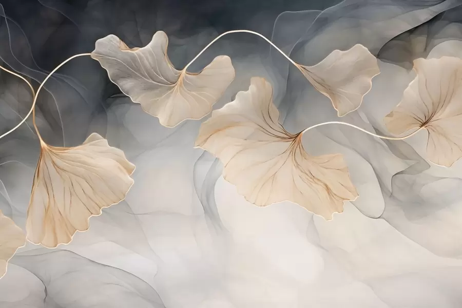 Fototapet Abstrakt bild av ginkgo w03511