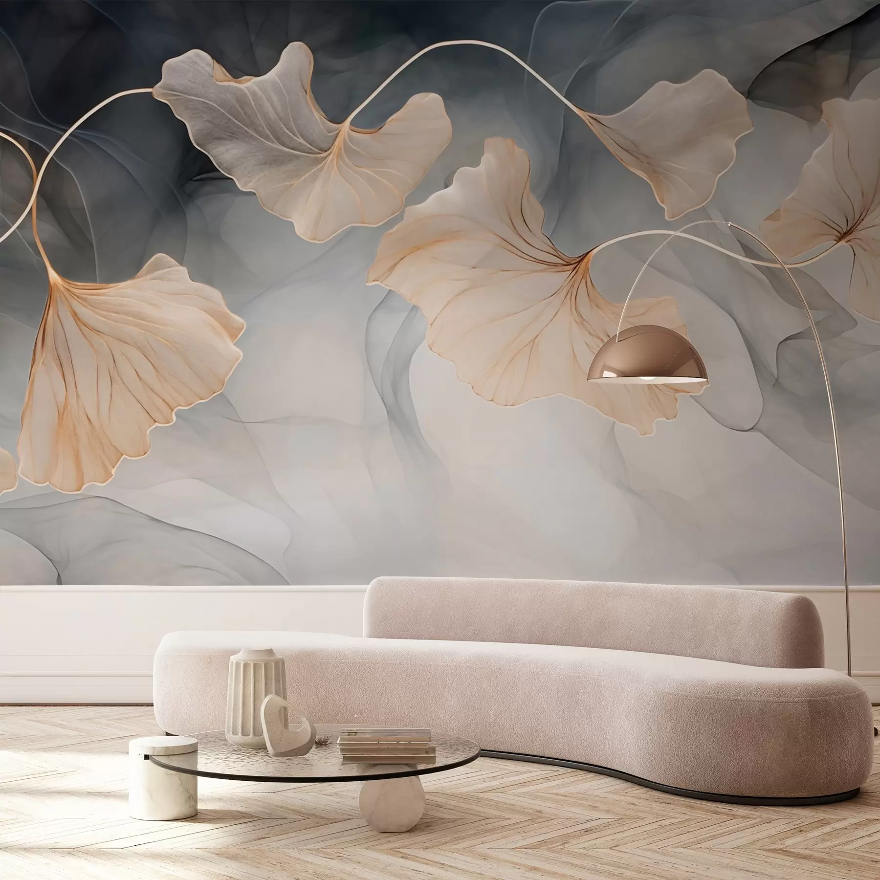 Fototapet Abstrakt bild av ginkgo w03511