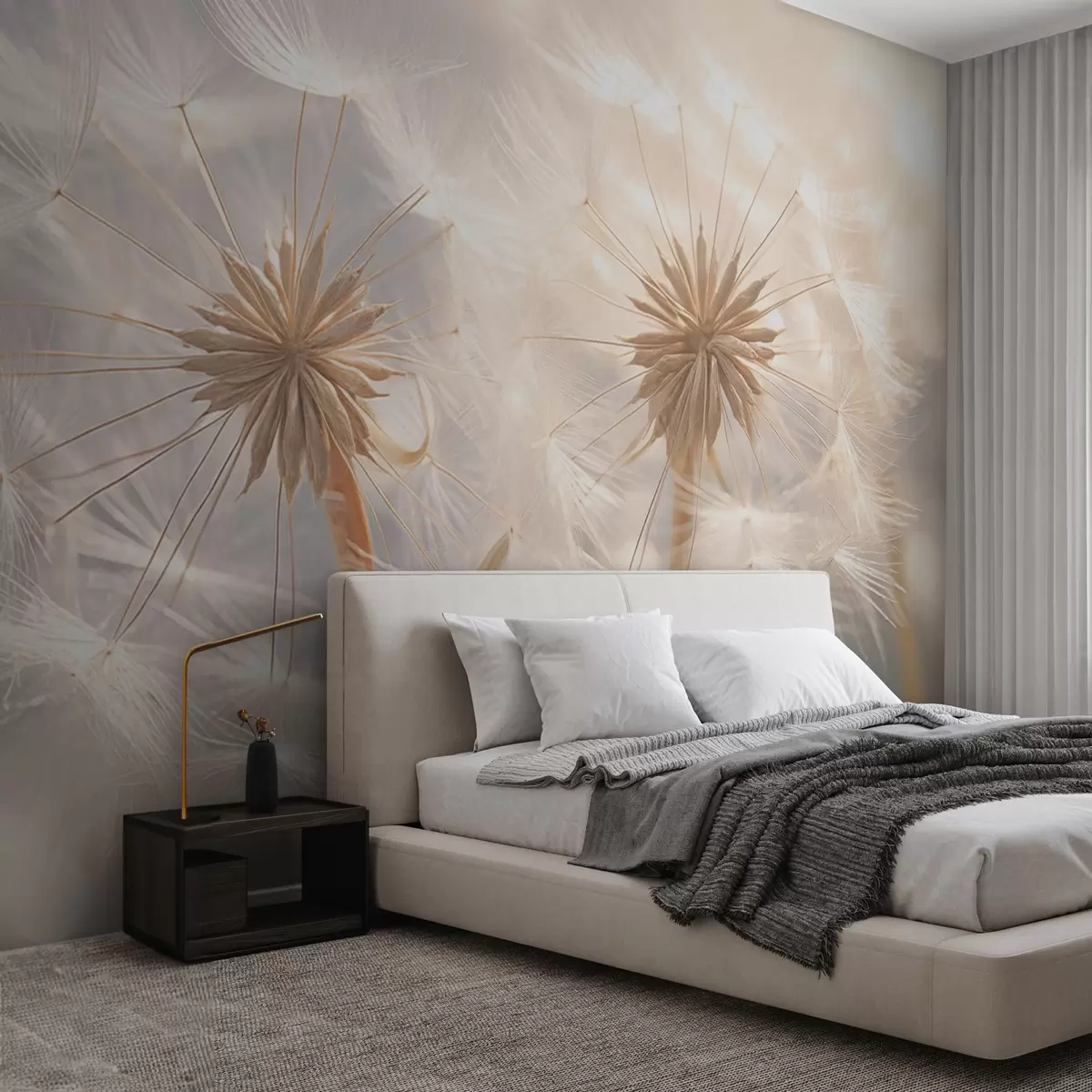 Fototapet Skira maskrosor och solljus w03606