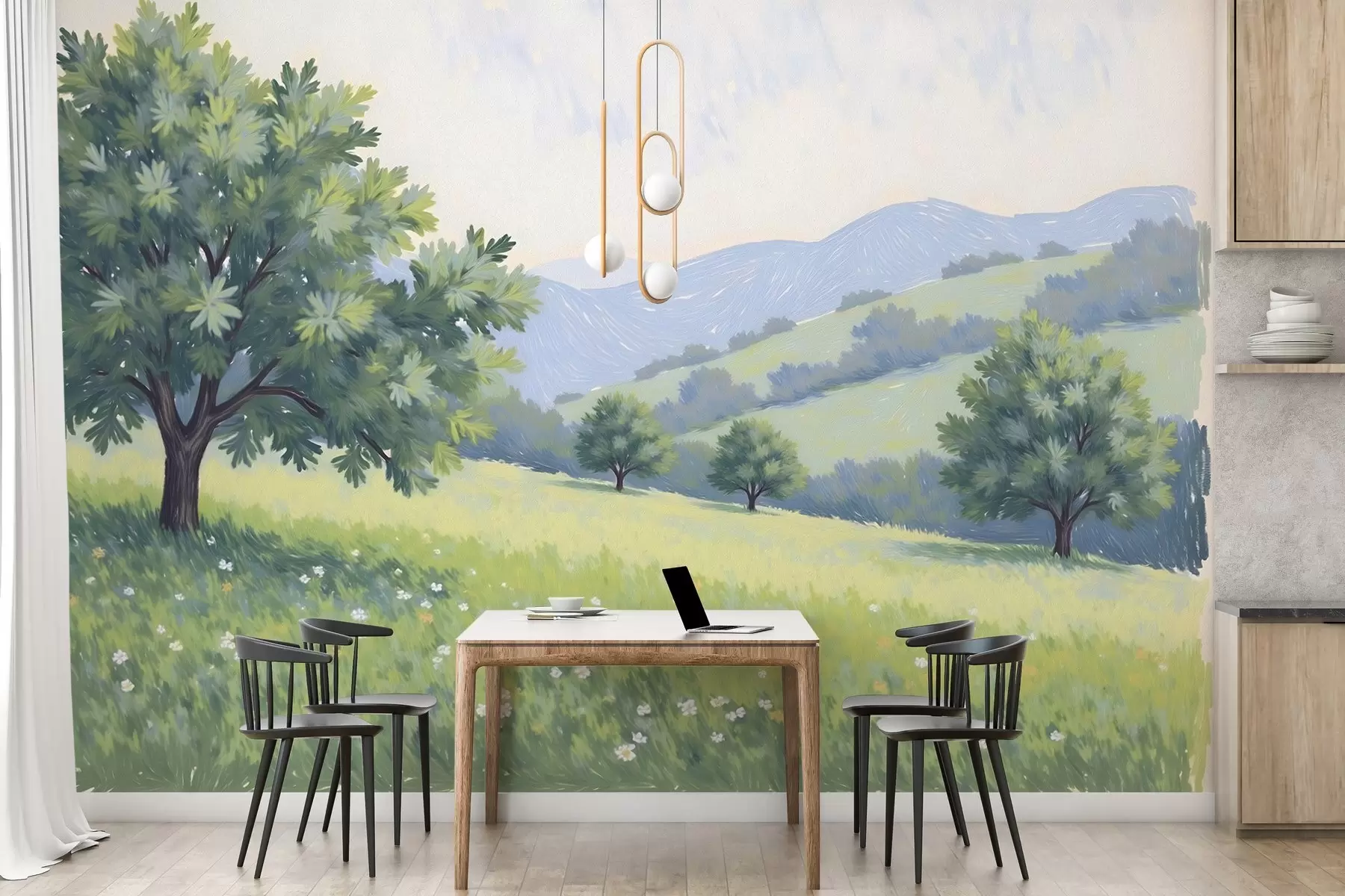 Fototapet Landskapsmålning i oljestil w03656