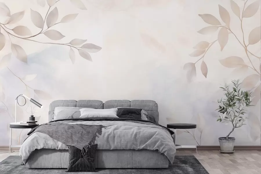 Fototapet Ljusa löv i dimman w08990