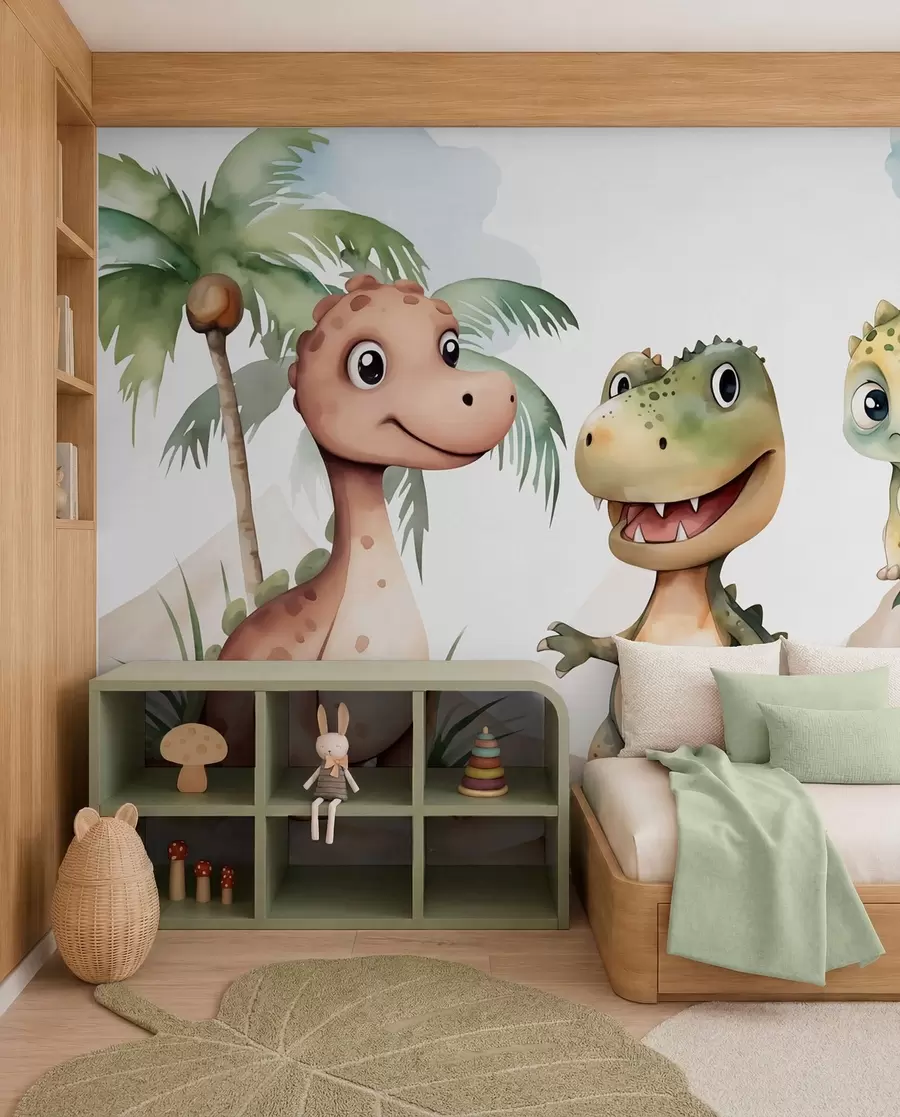 Fototapet Tre små dinosaurier w03675