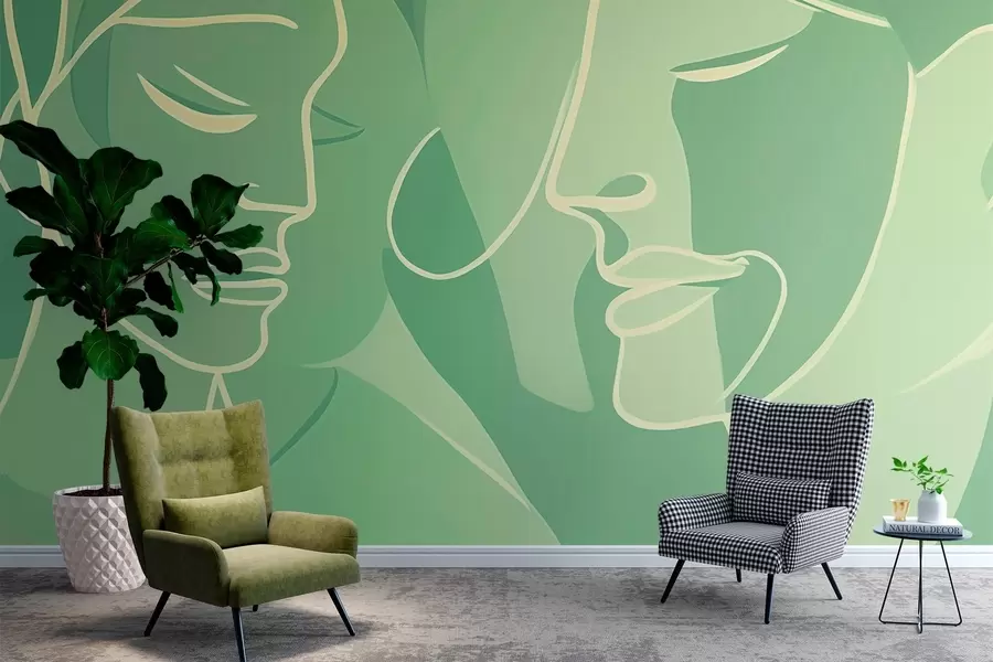 Fototapet Abstraktion av ansikten w03732