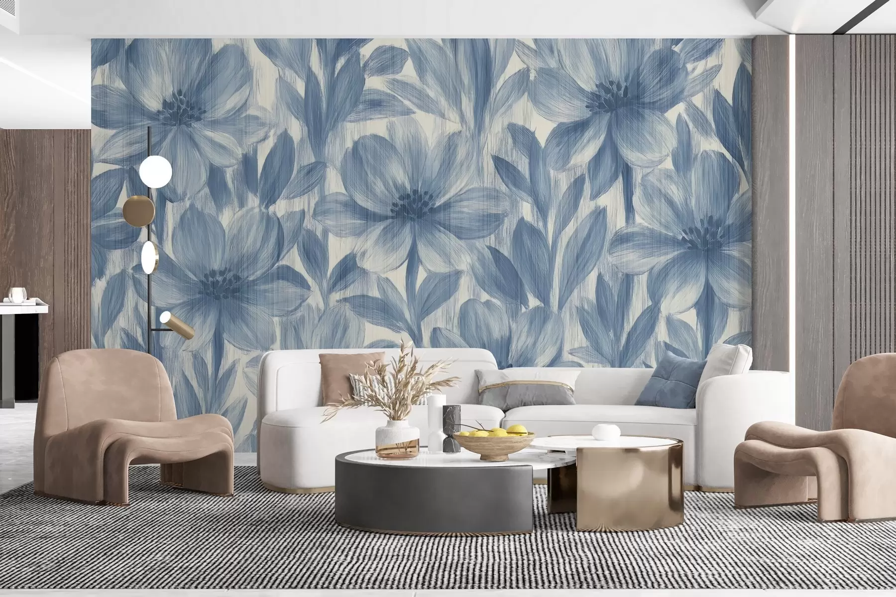 Fototapet Snygga akvarellblommor w03821