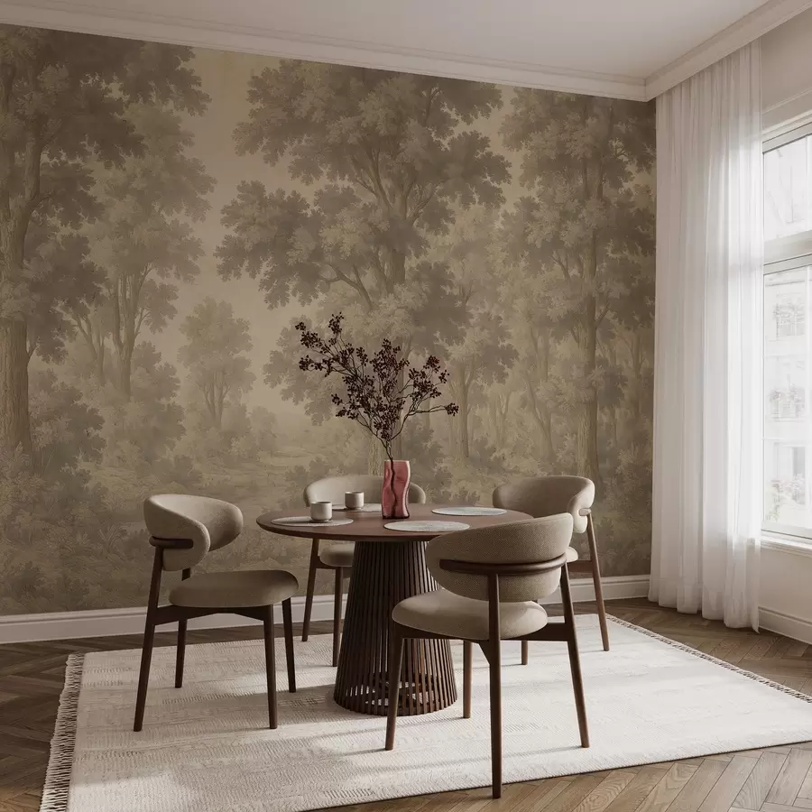 Fototapet Modern bild av en skog i grungestil w03822v2