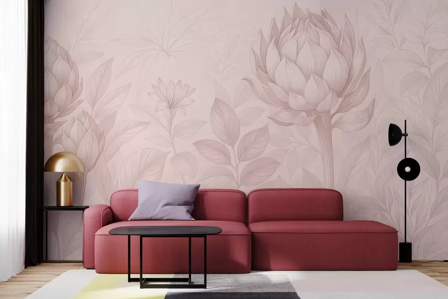 Fototapet En delikat bukett av olika växter w03825v2