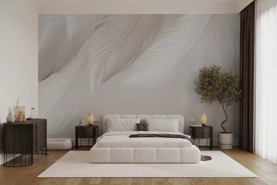 Fototapet Vita fjädrar w03833v2