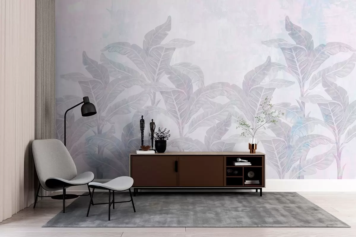 Fototapet palmer i en texturerad retrostil w03768