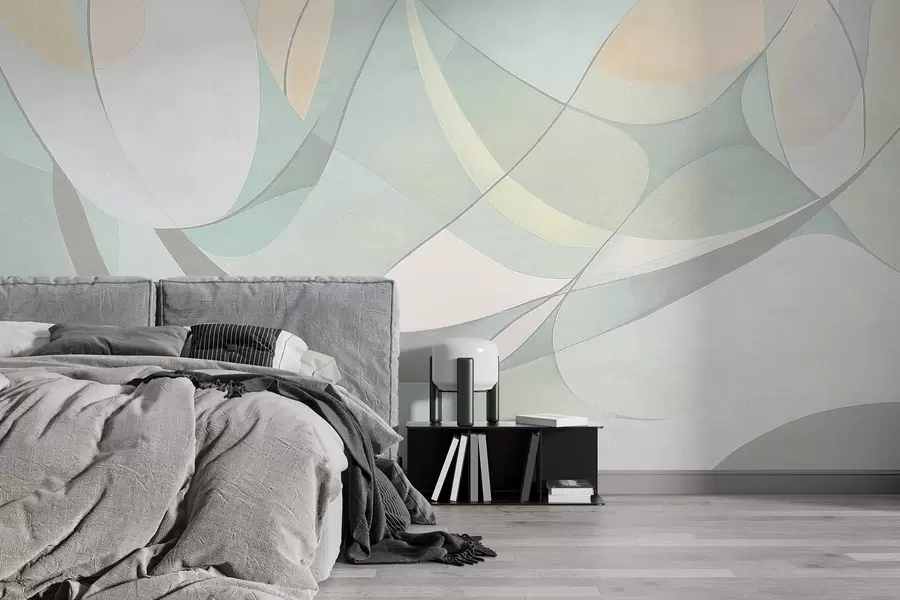 Fototapet Geometrisk abstraktion, dämpade naturliga färger w03878