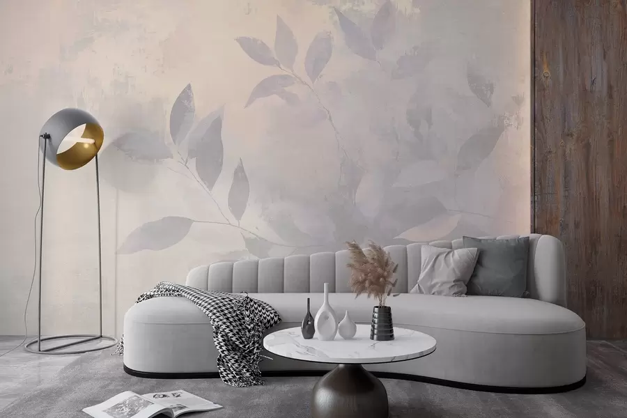 Fototapet Vackra trädgrenar, dämpade beige färger, abstraktion  w03882