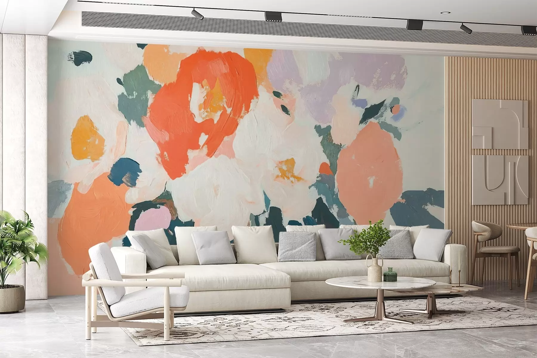 Fototapet Abstrakta blommor i akryl w09070