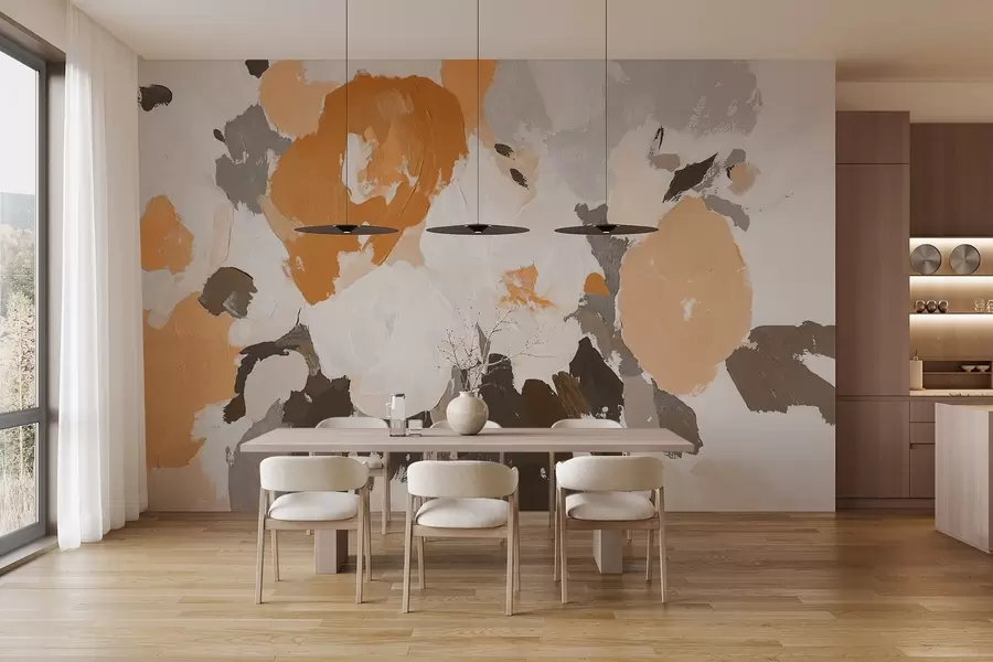 Fototapet Abstrakta blommor i akryl w09070v1