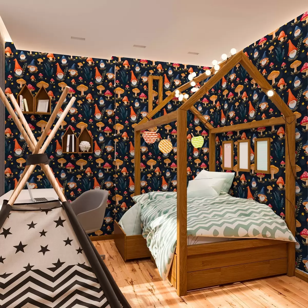 Bakgrund Älvtomtar och stjärnklar natt a00077