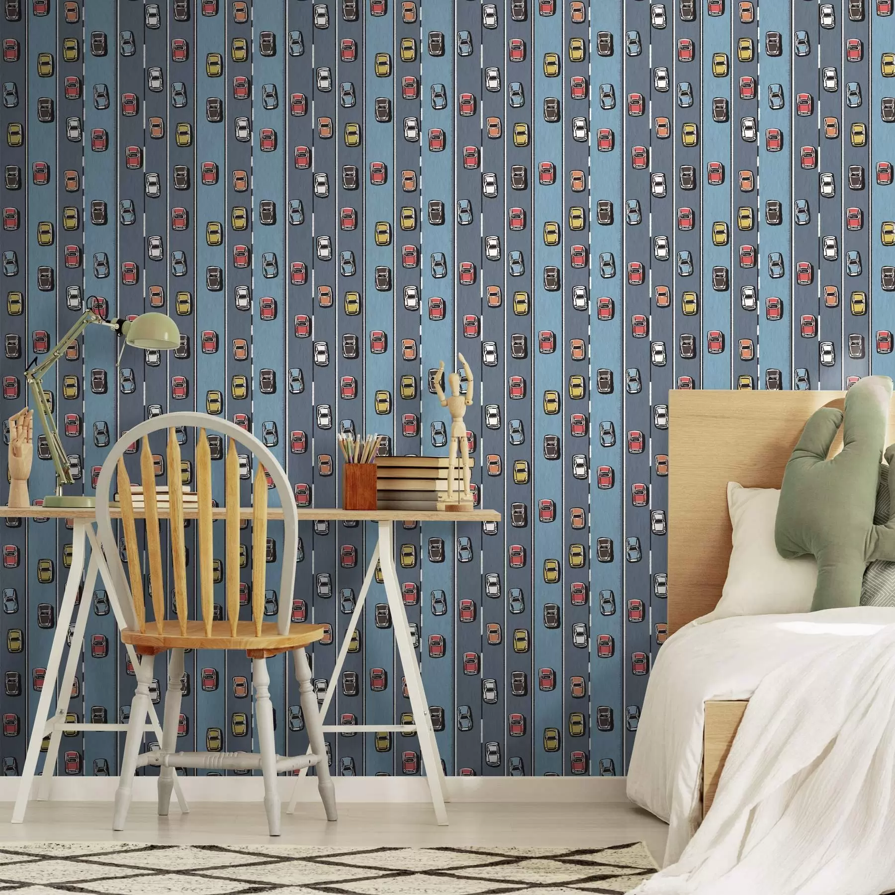 Fototapet Retrobil på väg i stil med 60-talet a00118v1