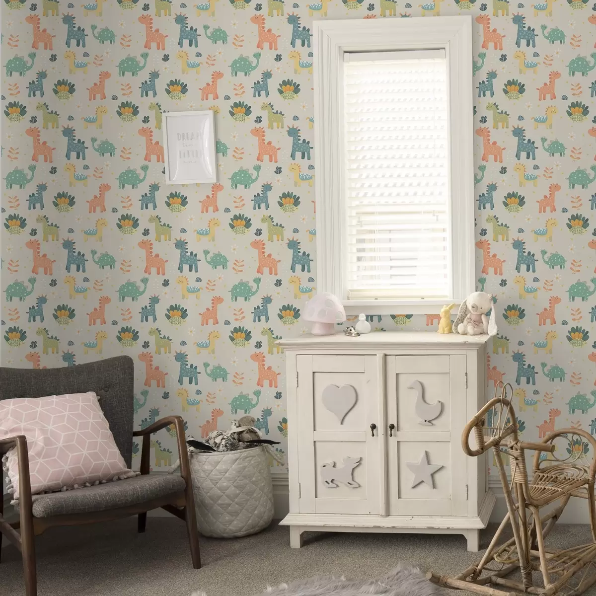 Bakgrund Barndinosaurier i pastellfärger mot en ljus bakgrund a00125