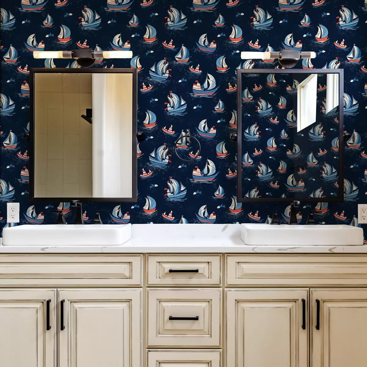 Bakgrund Fartyg på blå bakgrund a00126v1