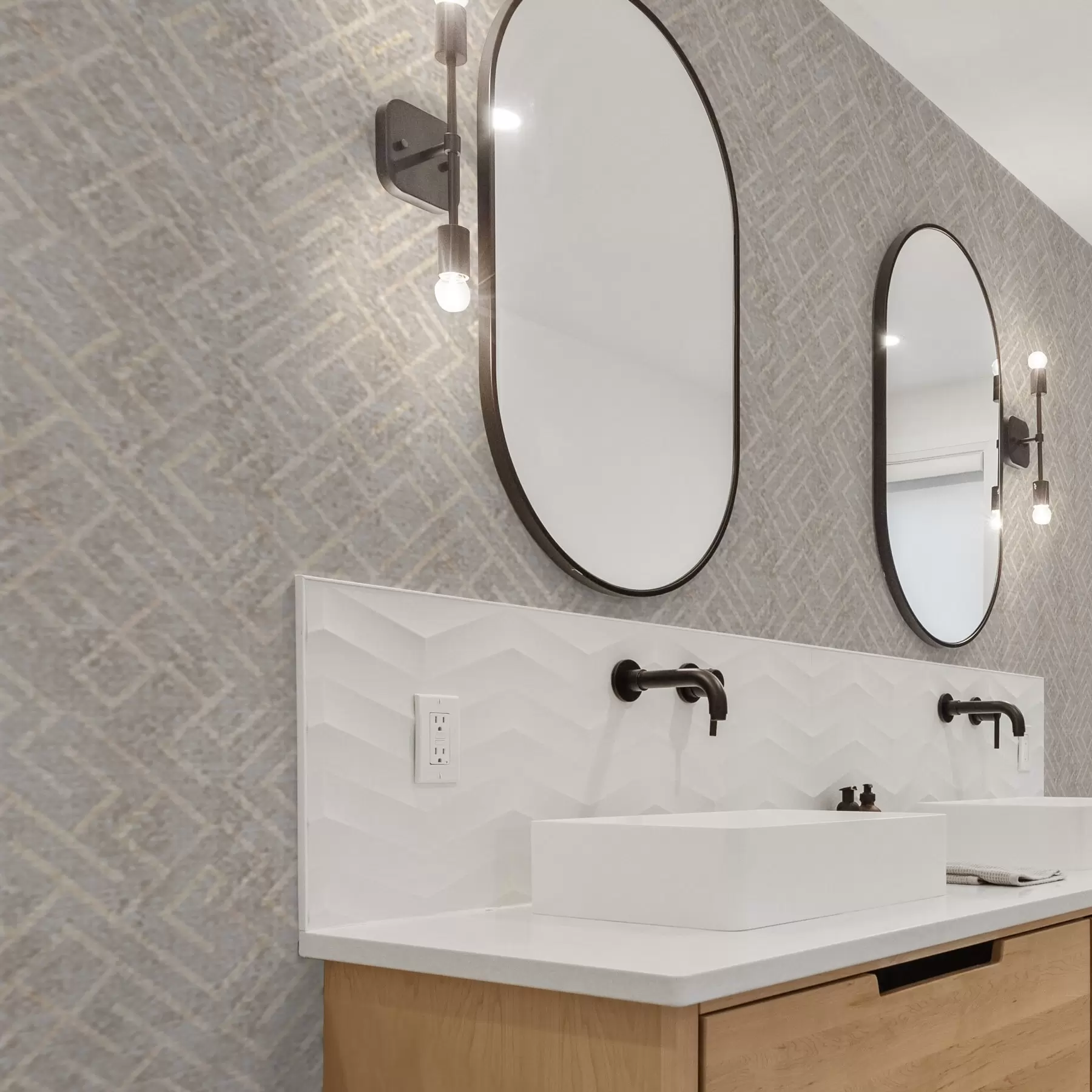 Fototapet Retro mönster på en grå och beige bakgrund a00142