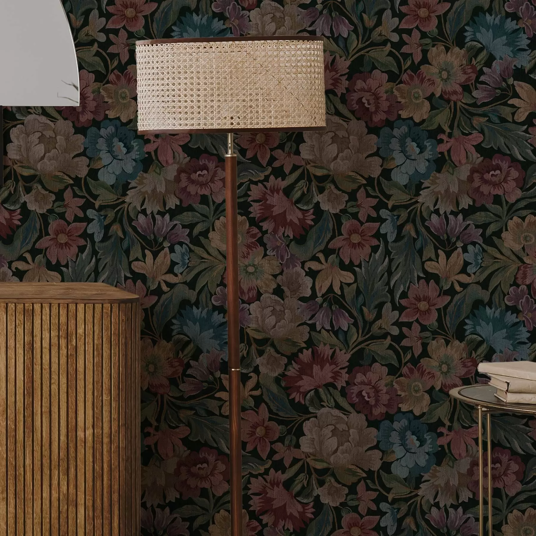 Fototapet Tapetstruktur med färgglada blommor a00146