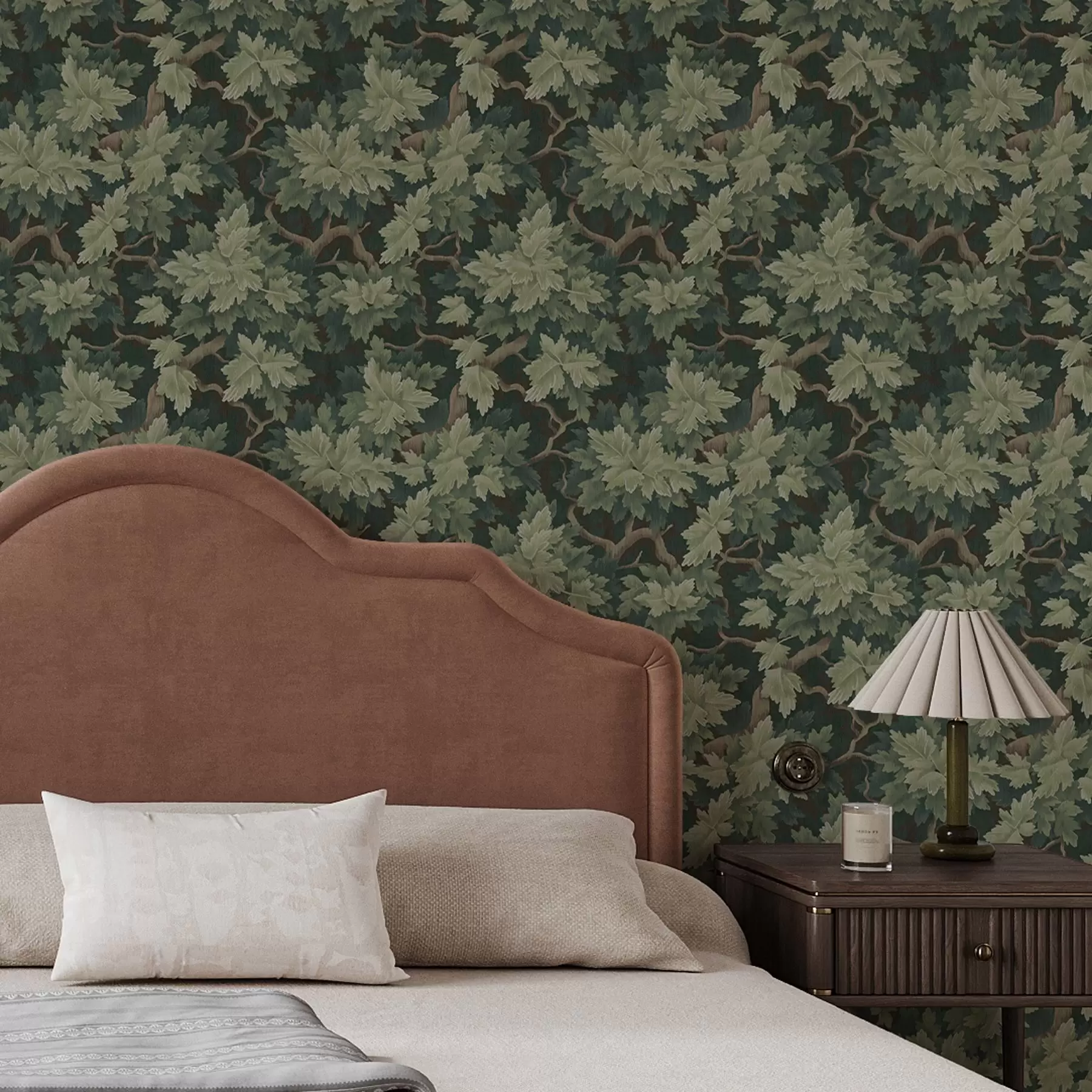 Fototapet Ekblad på grön bakgrund a00151