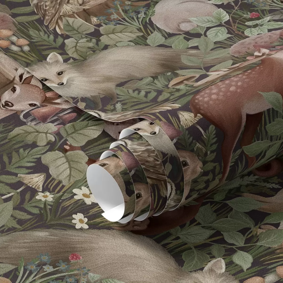 Bakgrund Skogens djur i sagostil a00156