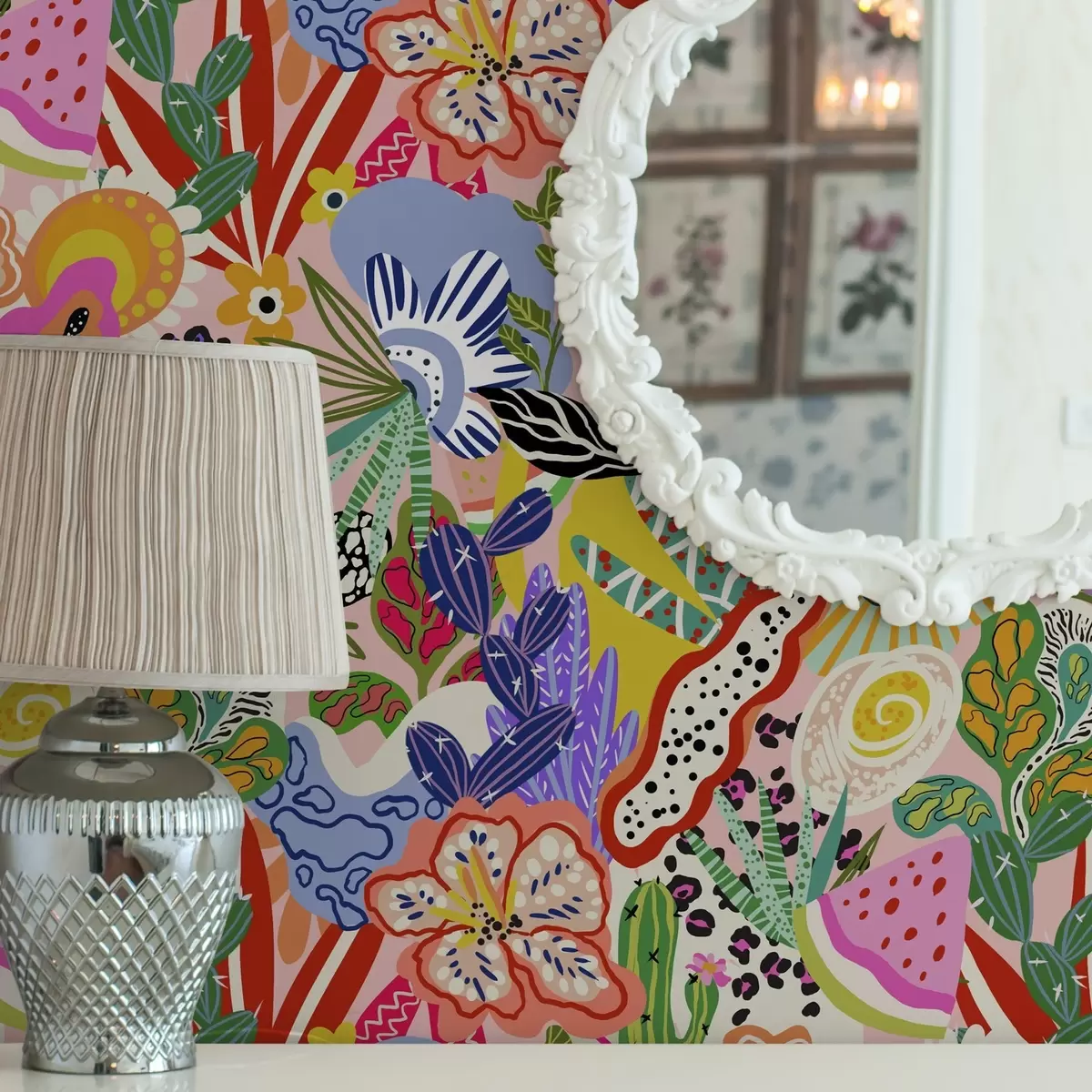 Bakgrund Abstrakt blommönster i pop art-stil a00167