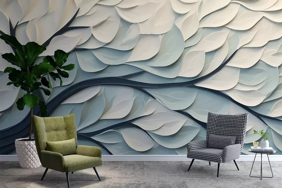 Fototapet Träd med abstrakta blad w03889