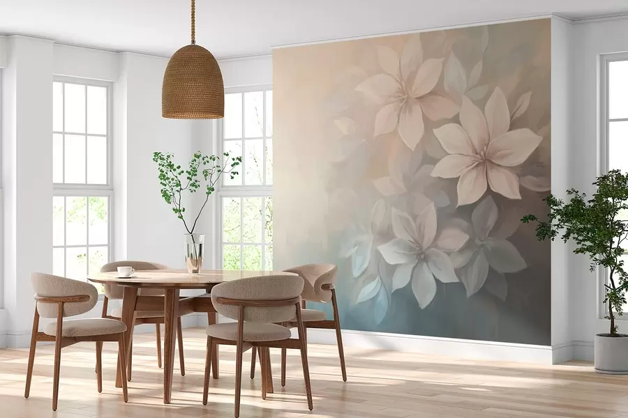 Fototapet eleganta blommor i stil med oljemålning  w03770